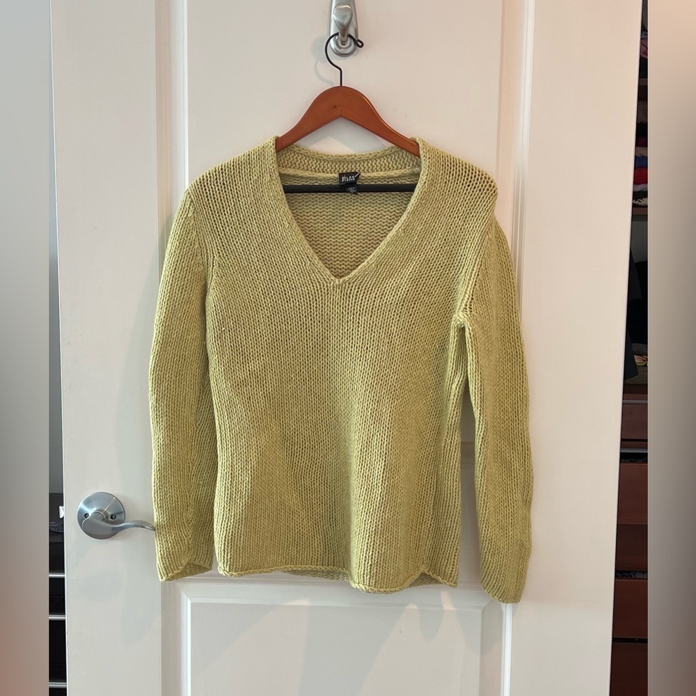 Eileen Fisher Light Green Wool Blend Sweater Top
